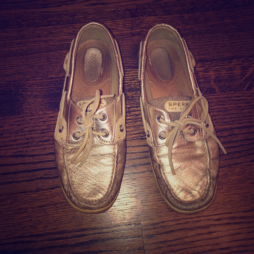 Sperry’s metallic boat shoes